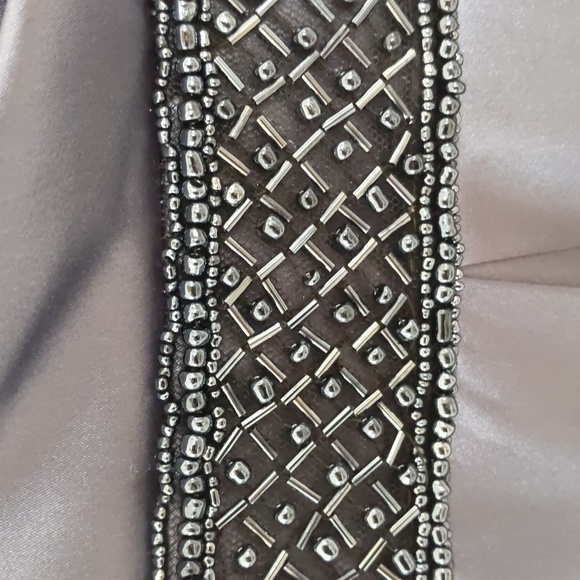 B Smart Formal Strapless Gown, Size 5/6, Blue/Gray Color, Beaded Waist - Picture 7 of 11